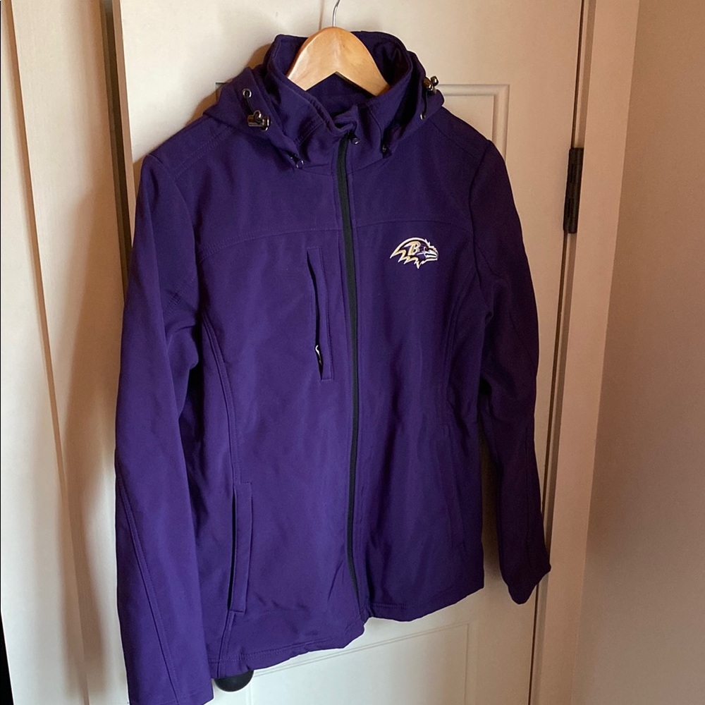 Stylish Ravens Purple Hooded Jacket